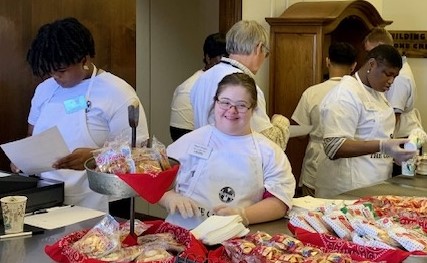 Students engaging in hands-on  work experience.